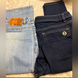 Micheal Kors 2 Pair of Jeans Light wash Jeans Size 6 and Dark Wash Jeans Size 8